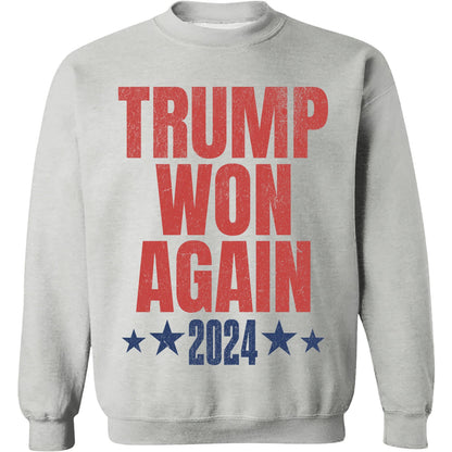 Trump Won Again Shirt, Trump US President 47th, Trump Victory Shirt Bright T1707 - GOP