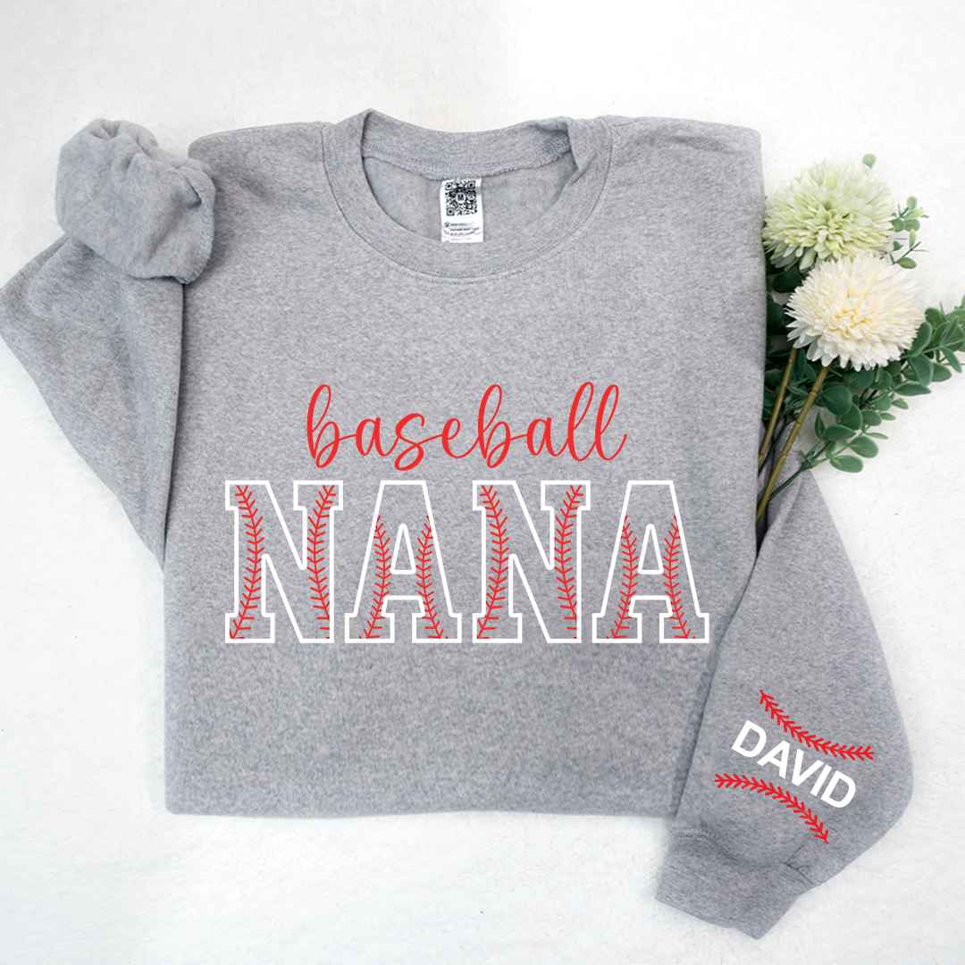 Nana Baseball Sweatshirt, Custom Nana With Kids, Grandma Gift TH Sweatshirt