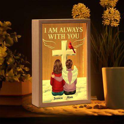 Always With You Family Memorial Cross Cardinal Personalized Frame Light Box