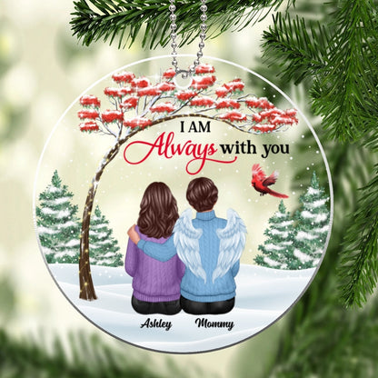 Red Tree Always With You Family Sitting Memorial Personalized Acrylic Ornament