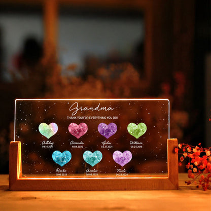 Birthstone Constellations Personalized U-Base Acrylic LED Night Light, Mother's Day Gift, Grandparents Day Gift, Gift for Her, Mom Gift, For Grandma