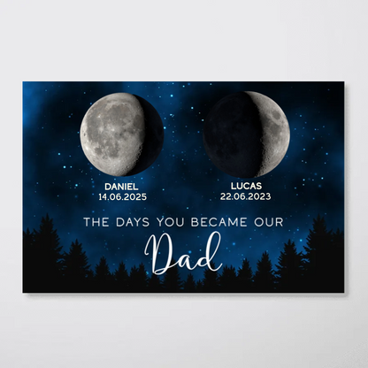 Galaxy Night Custom Birth Moon Phase The Days You Became Our Dad Personalized Poster, Father's Day Gift
