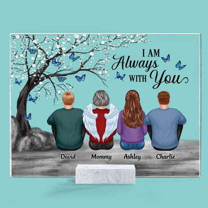 Always With You Butterfly Blossom Tree Family Dad Mom Kids Dogs Cats Personalized Acrylic Plaque, Memorial Remembrance Gift