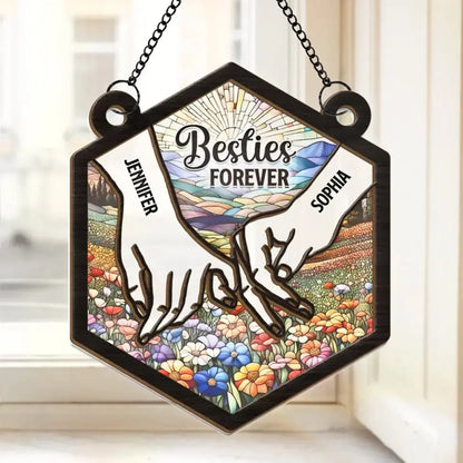 A Best Friend Is A Second Self - Bestie Personalized Window Hanging Suncatcher - Gift For Best Friends, BFF, Sisters Hanging Suncatcher Ornament The Next Custom Gift