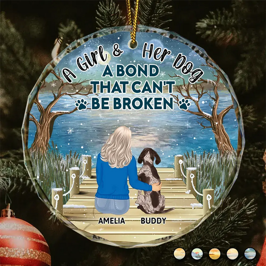 A Bond That Can't Be Broken Dog Christmas - Personalized Circle Acrylic Ornament ornament The Next Custom Gift