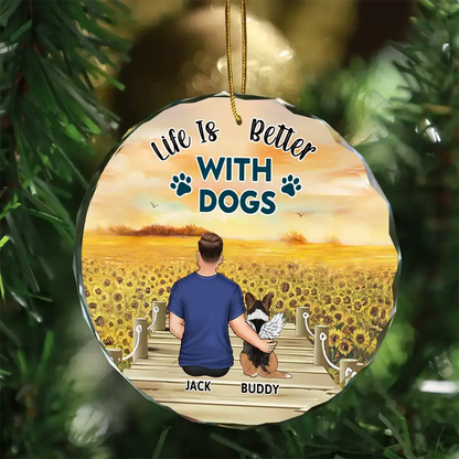 A Bond That Can't Be Broken Dog Christmas - Personalized Circle Acrylic Ornament ornament The Next Custom Gift