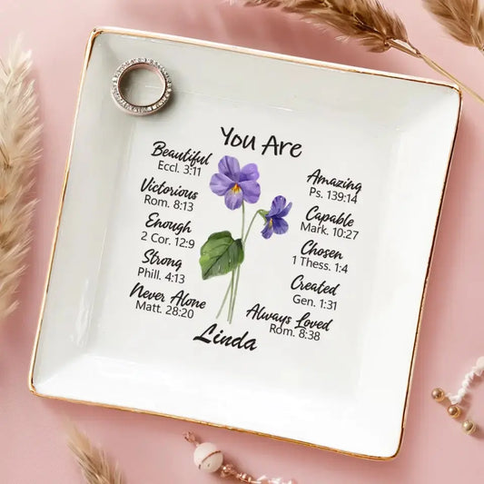 A Friend Is Like A Flower - Bestie Personalized Custom Jewelry Dish - Gift For Best Friends, BFF, Sisters Dish The Next Custom Gift