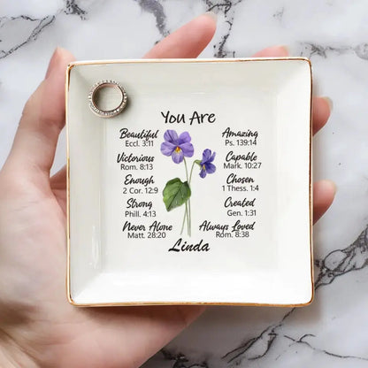 A Friend Is Like A Flower - Bestie Personalized Custom Jewelry Dish - Gift For Best Friends, BFF, Sisters Dish The Next Custom Gift