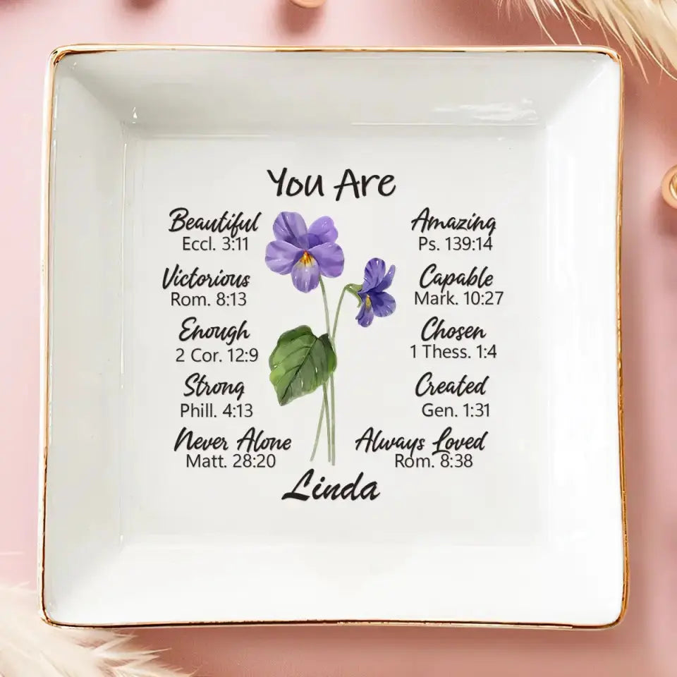 A Friend Is Like A Flower - Bestie Personalized Custom Jewelry Dish - Gift For Best Friends, BFF, Sisters Dish The Next Custom Gift