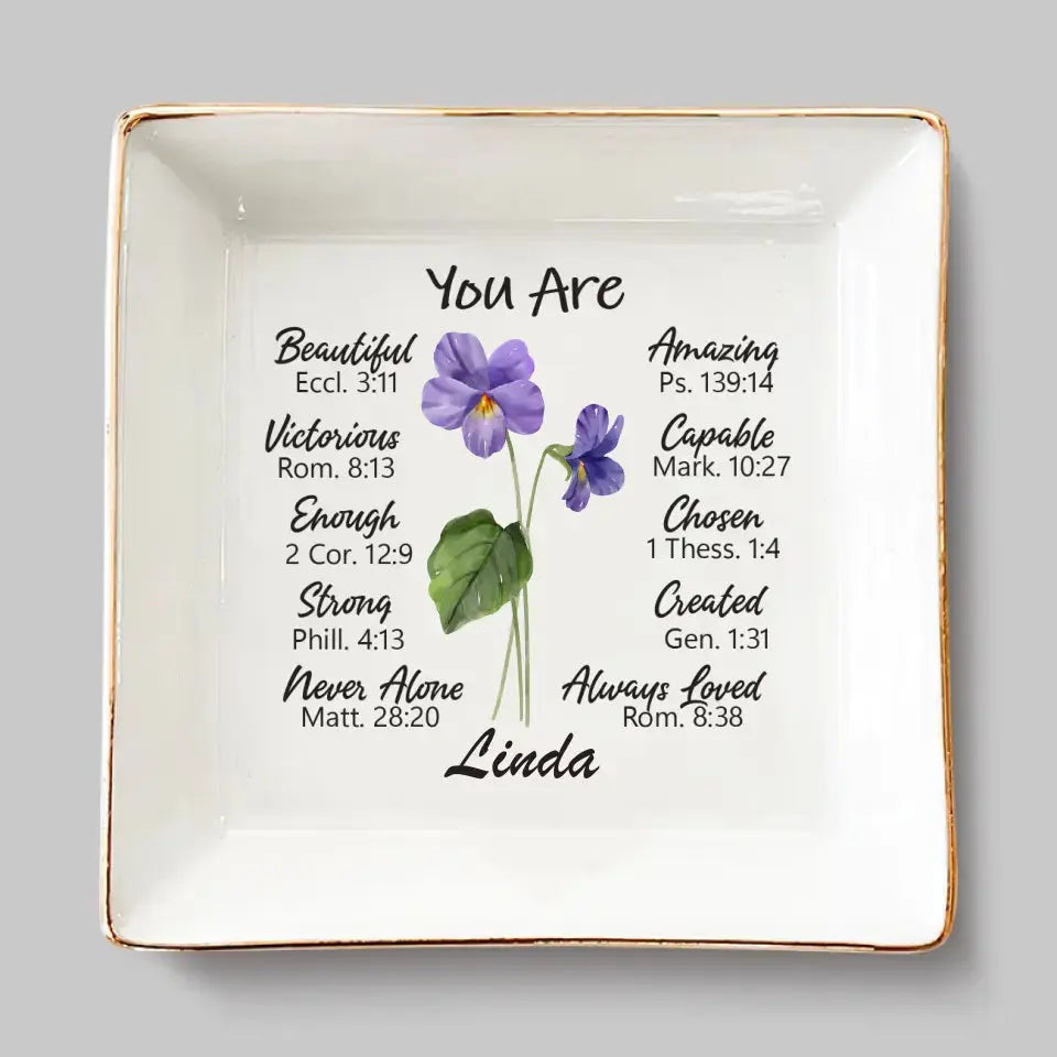 A Friend Is Like A Flower - Bestie Personalized Custom Jewelry Dish - Gift For Best Friends, BFF, Sisters Dish The Next Custom Gift