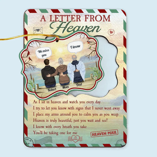 A Letter From Heaven To You - Personalized Wooden Card With Pop Out Ornament Ornament The Next Custom Gift