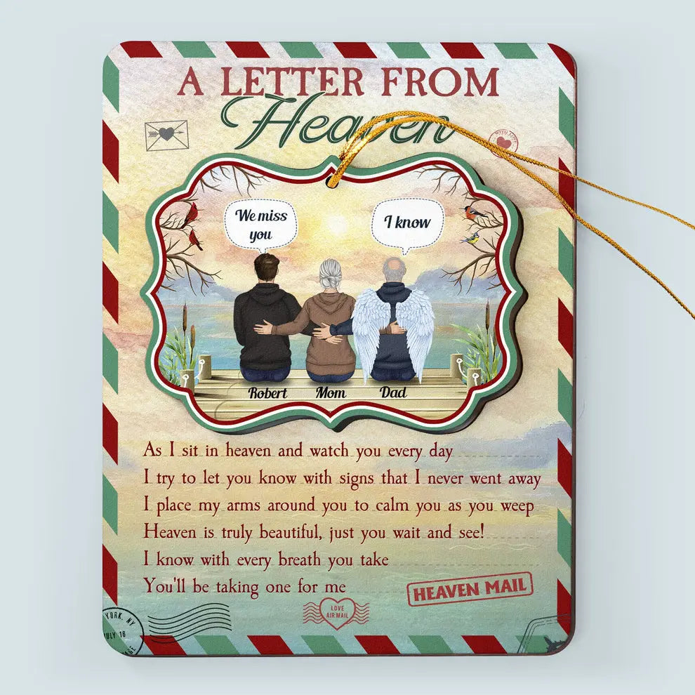 A Letter From Heaven To You - Personalized Wooden Card With Pop Out Ornament Ornament The Next Custom Gift