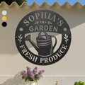 Fresh Produce Garden - Personalized Cutout Metal Sign