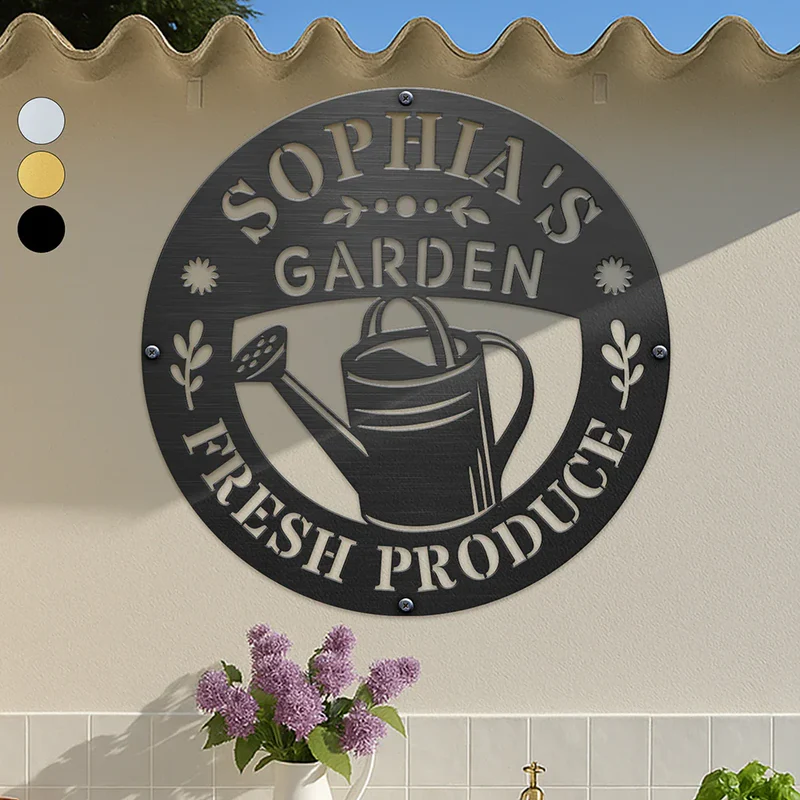 Fresh Produce Garden - Personalized Cutout Metal Sign