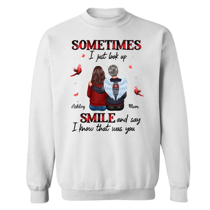 Sometimes I Just Look Up Family Sitting Memorial Cardinal Personalized Shirt
