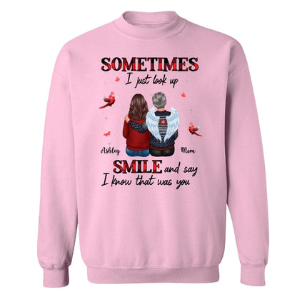Sometimes I Just Look Up Family Sitting Memorial Cardinal Personalized Shirt
