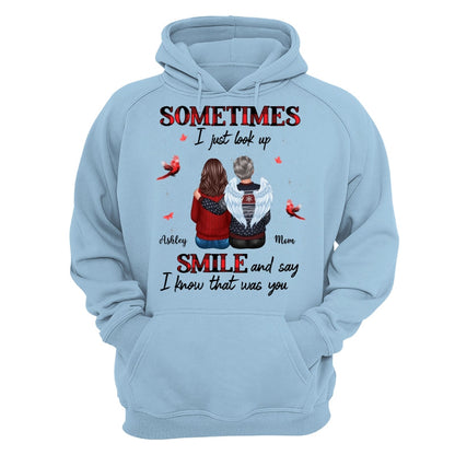 Sometimes I Just Look Up Family Sitting Memorial Cardinal Personalized Shirt