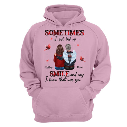 Sometimes I Just Look Up Family Sitting Memorial Cardinal Personalized Shirt