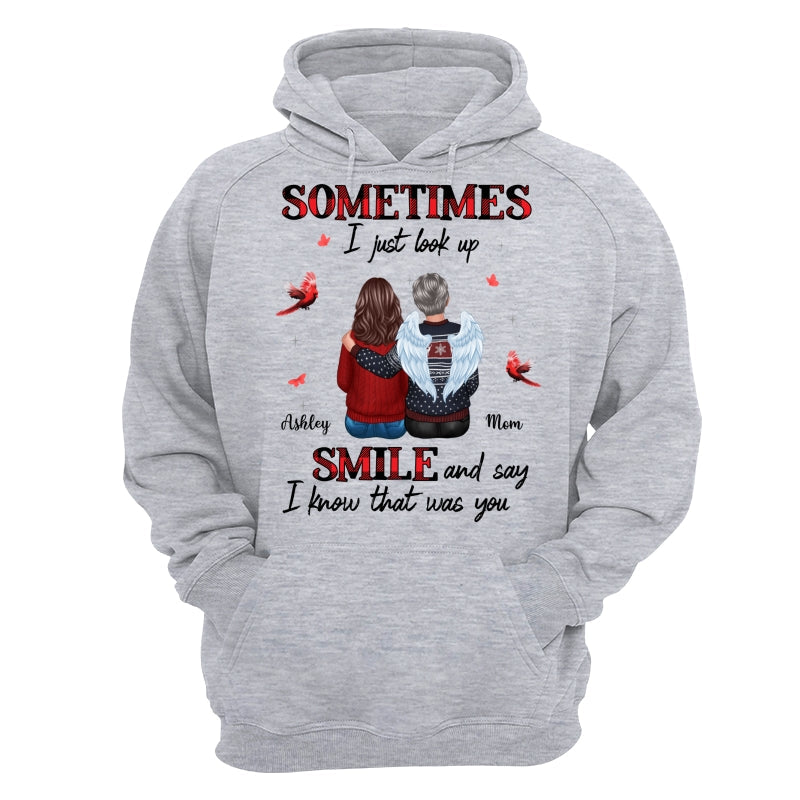 Sometimes I Just Look Up Family Sitting Memorial Cardinal Personalized Shirt