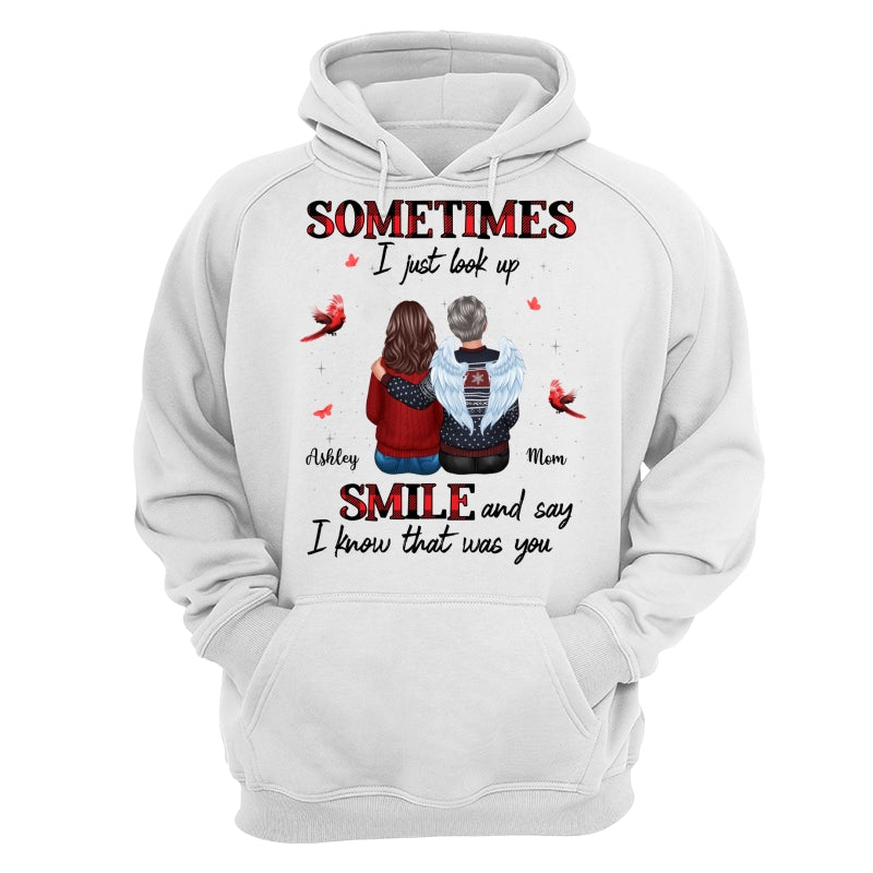 Sometimes I Just Look Up Family Sitting Memorial Cardinal Personalized Shirt