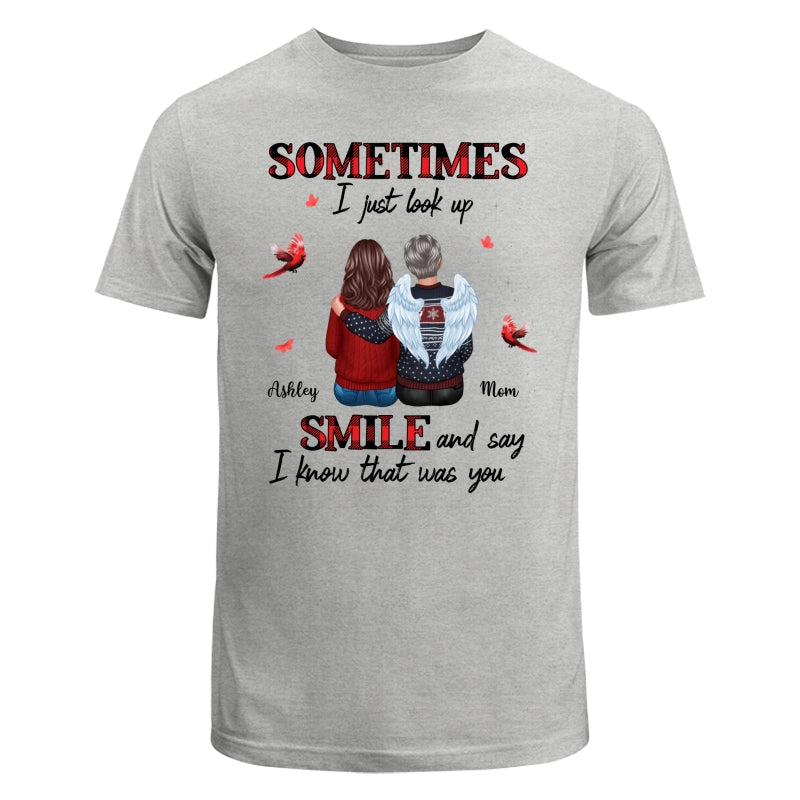 Sometimes I Just Look Up Family Sitting Memorial Cardinal Personalized Shirt