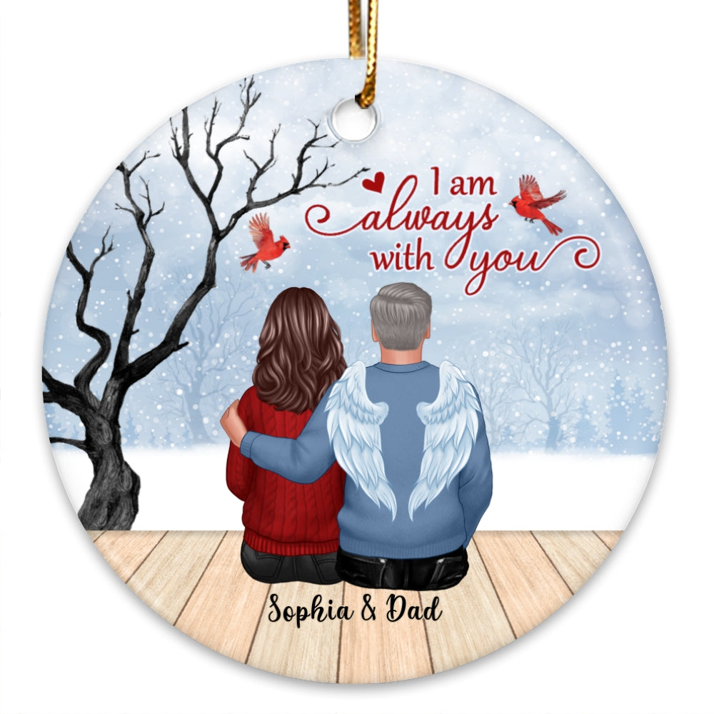 Always With You Dry Tree And Wood Brigde Memorial Gifts Personalized Circle Ornament