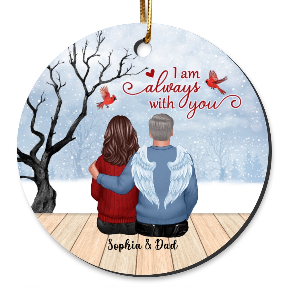 Always With You Dry Tree And Wood Brigde Memorial Gifts Personalized Circle Ornament