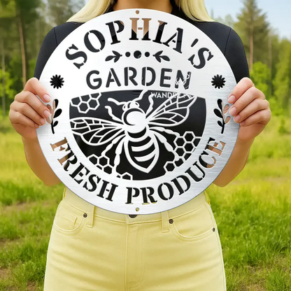 Fresh Produce Garden - Personalized Cutout Metal Sign