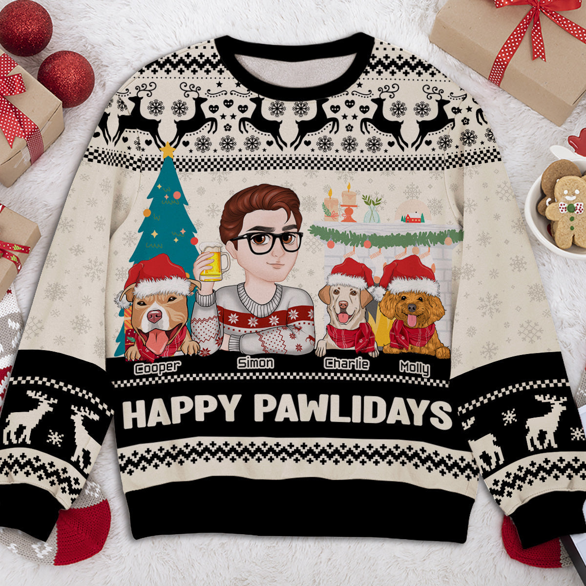 Happy Pawlidays To You - Personalized Custom All-Over-Print Sweatshirt