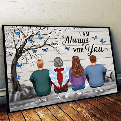 Butterflies Blossom Tree Family Sitting Memorial Remembrance Gift Personalized Horizontal Poster
