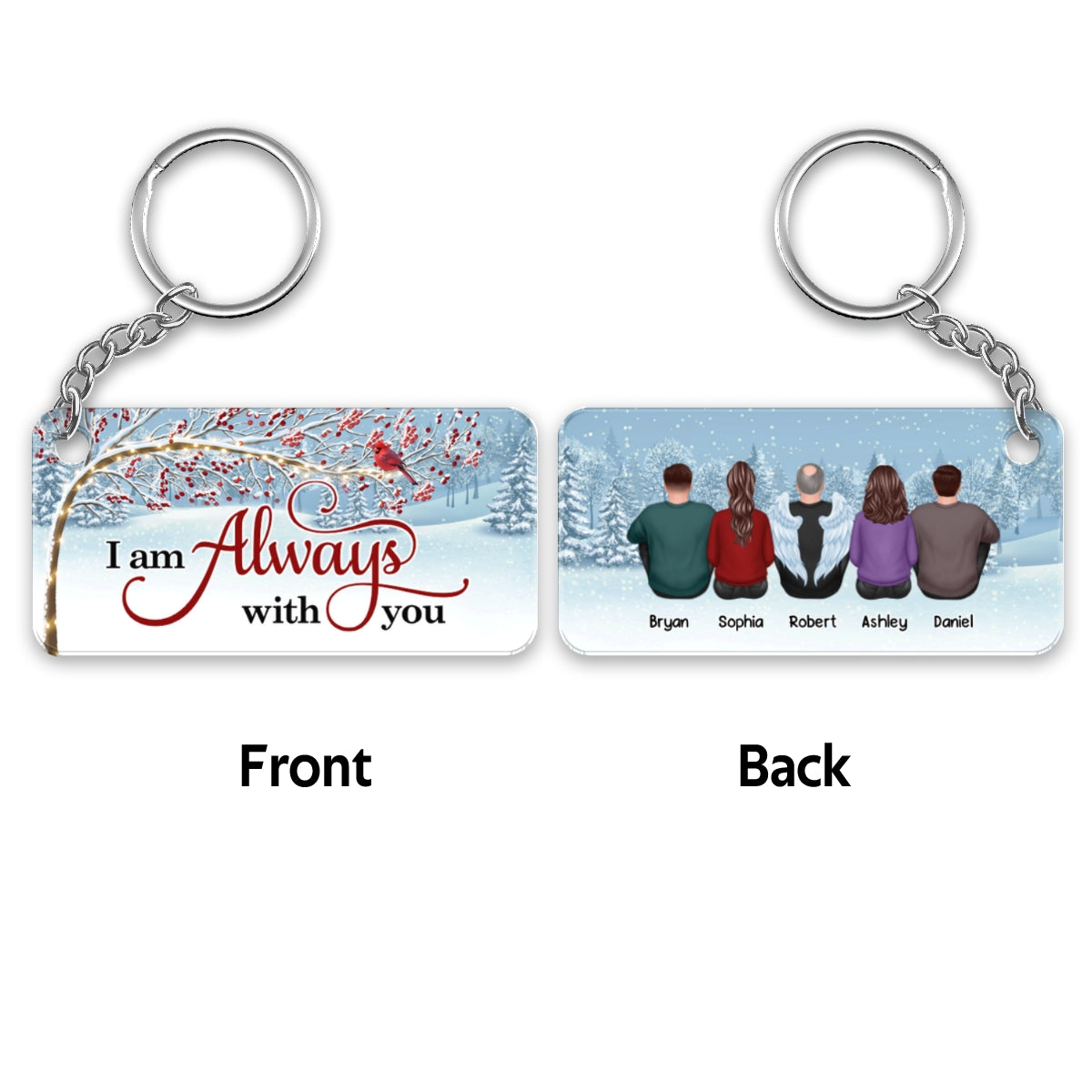 Berry Tree Always With You Whole Family Memorial Remembrance Gift Personalized Acrylic Keychain