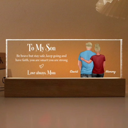 To My Son From Mom Personalized Acrylic LED Night Light