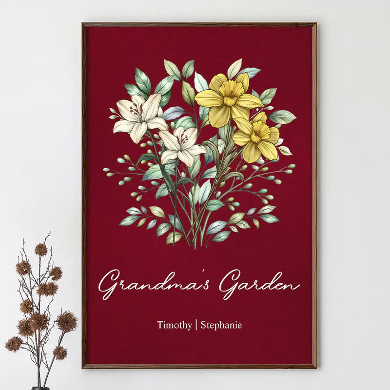 A Bunch Of Flowers For Grandma And Mom - Personalized Poster