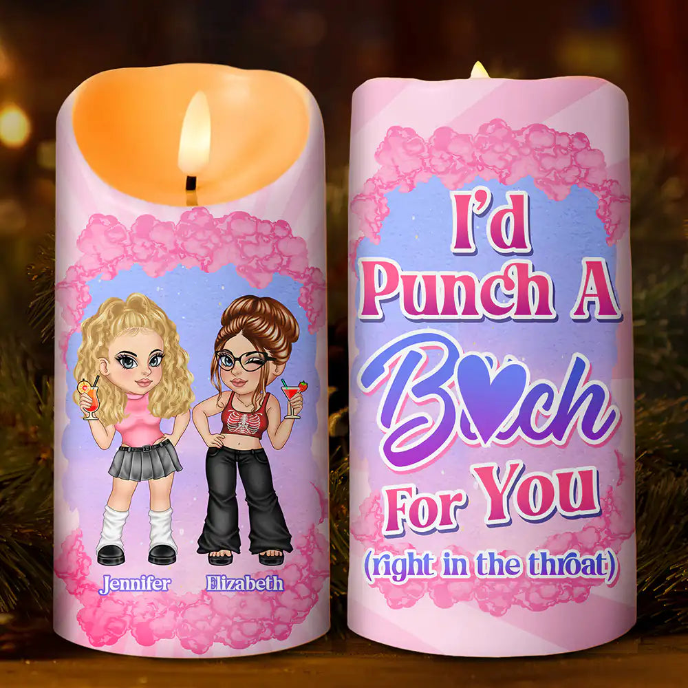 Right In The Throat Y2K Besties - Personalized Flameless LED Candle