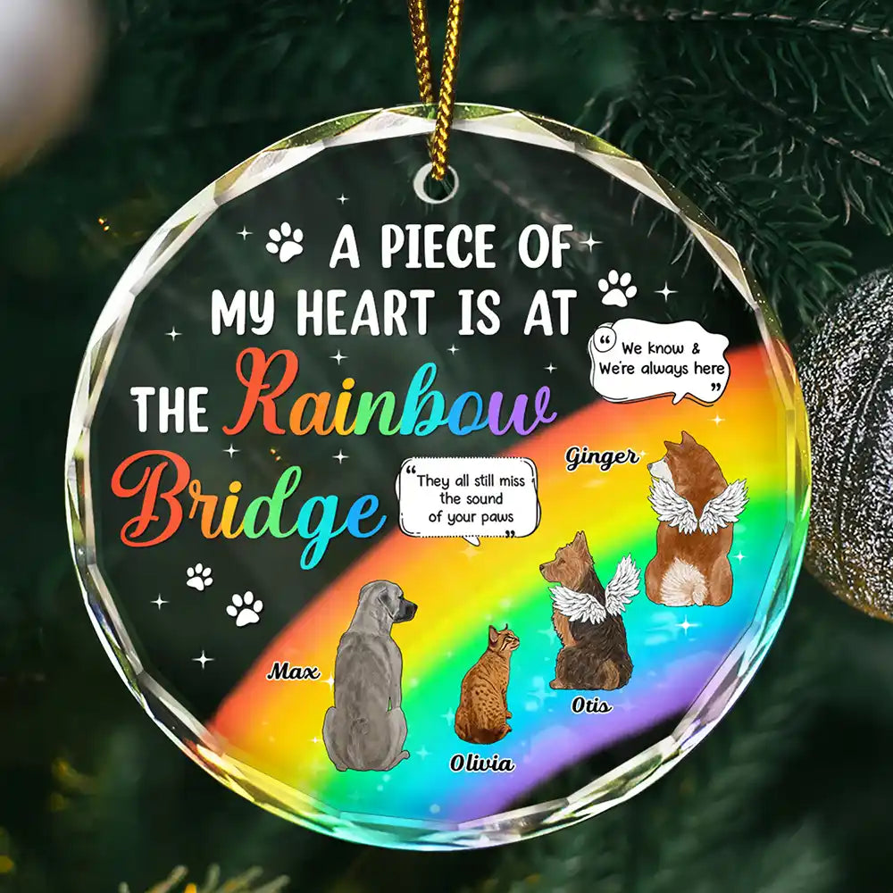 A Piece Of My Heart Still Talk About You Memorial Christmas - Personalized Circle Acrylic Ornament