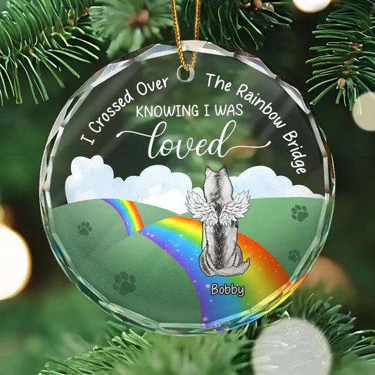 Over The Rainbow Bridge - Personalized Circle Acrylic Ornament