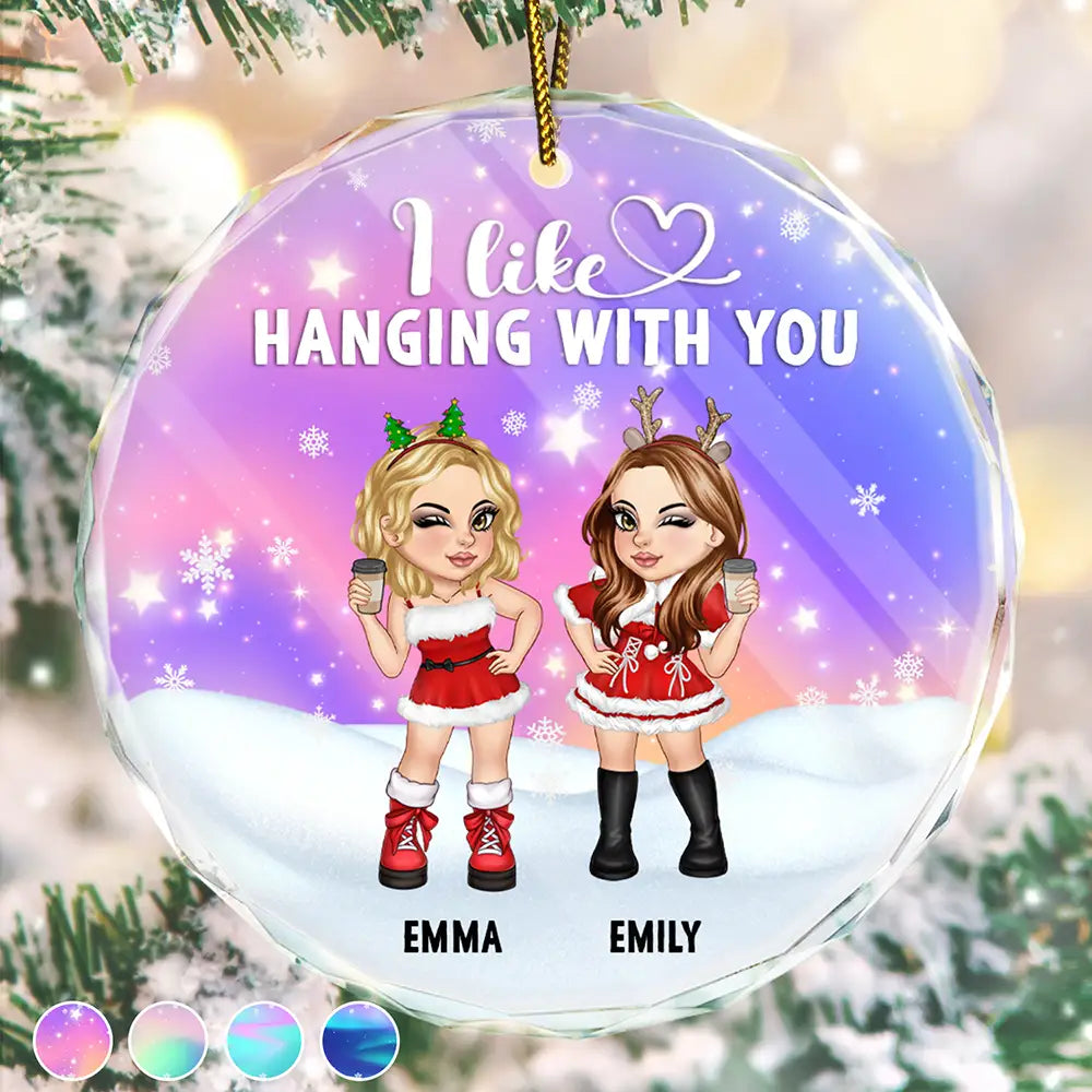 I Like Hanging With You - Personalized Circle Acrylic Ornament