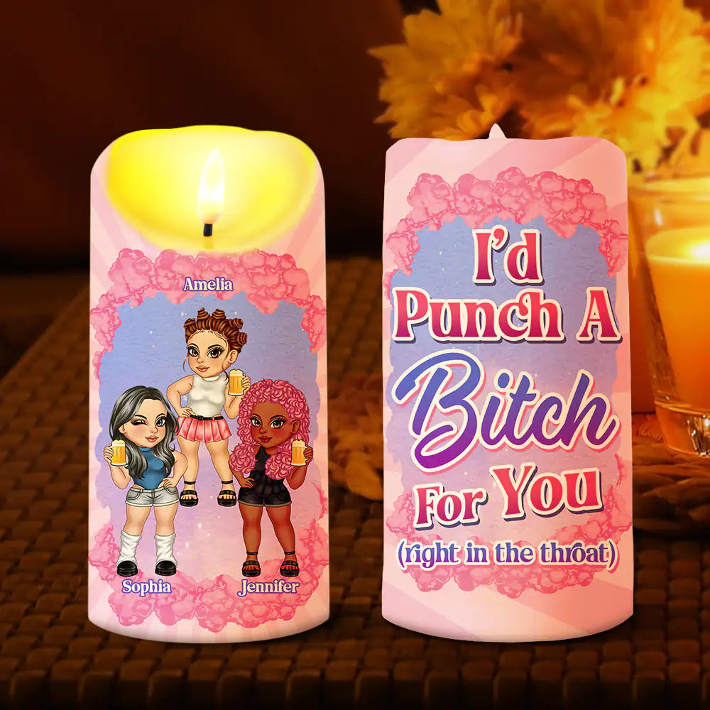 Right In The Throat Y2K Besties - Personalized Flameless LED Candle