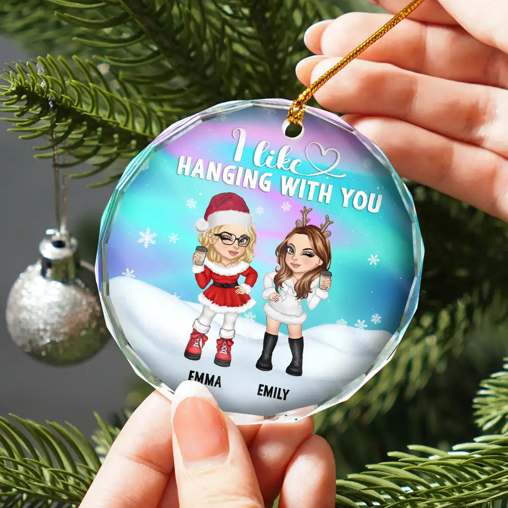 I Like Hanging With You - Personalized Circle Acrylic Ornament