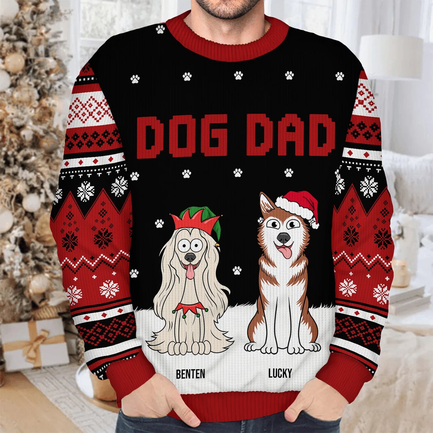 Best Dog Mom Ever - Gift For Dog Lovers - Personalized Unisex Ugly Sweater