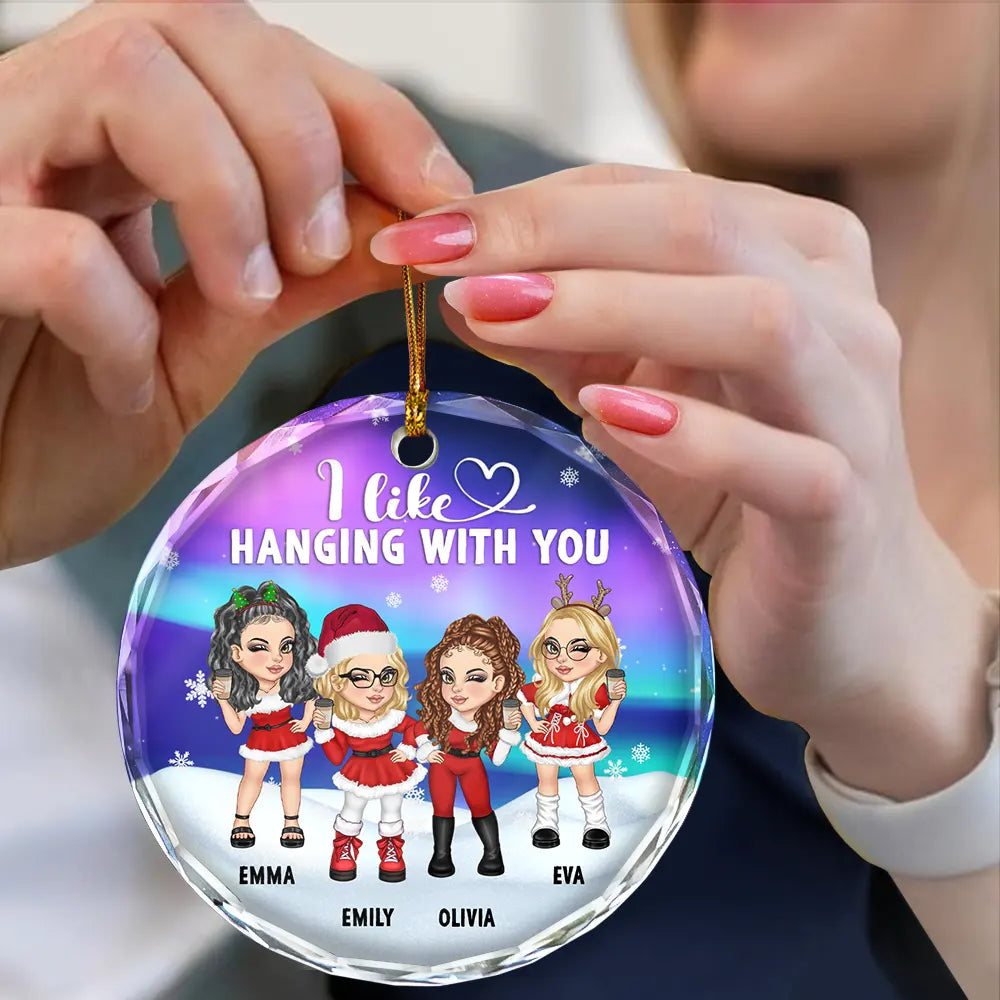 I Like Hanging With You - Personalized Circle Acrylic Ornament