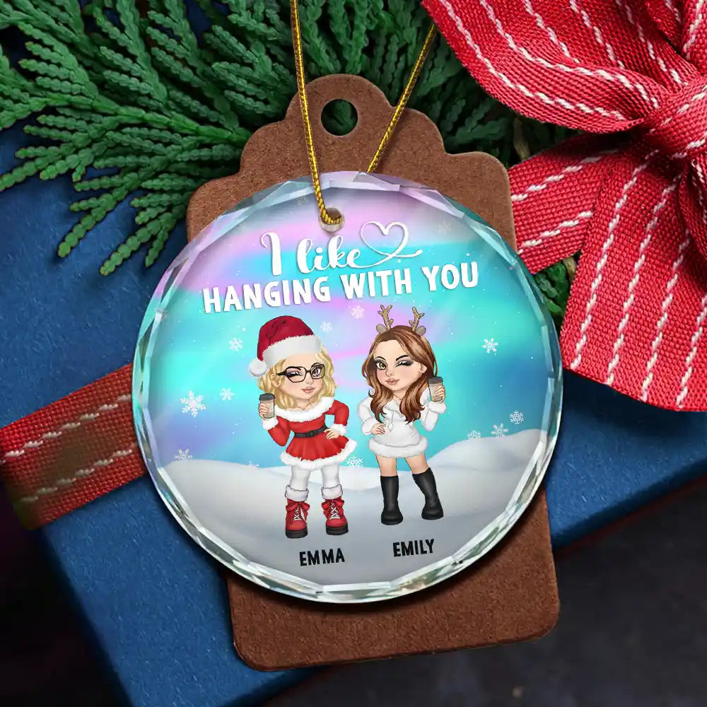 I Like Hanging With You - Personalized Circle Acrylic Ornament