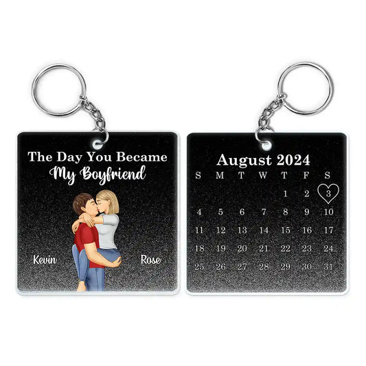 The Day You Became My Boyfriend Calendar - Personalized Acrylic Keychain