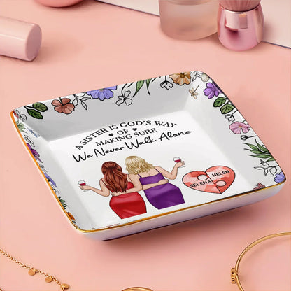 A Friend Is God's Way Of Making Sure We Never Walk Alone - Personalized Ring Dish