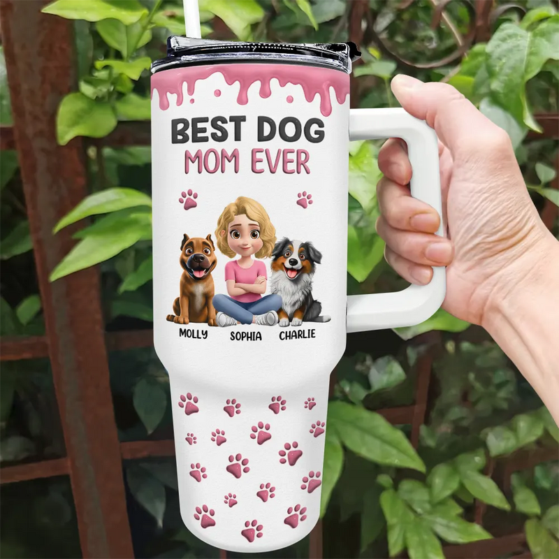 A Girl And Her Dog A Bond That Can't Be Broken - Personalized 40oz Tumbler With Straw