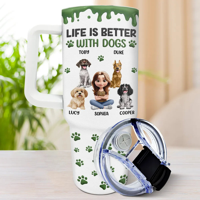 A Girl And Her Dog A Bond That Can't Be Broken - Personalized 40oz Tumbler With Straw