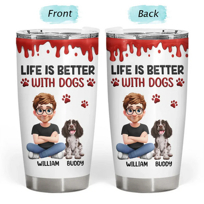 A Girl And Her Dog A Bond That Can't Be Broken - Personalized Tumbler
