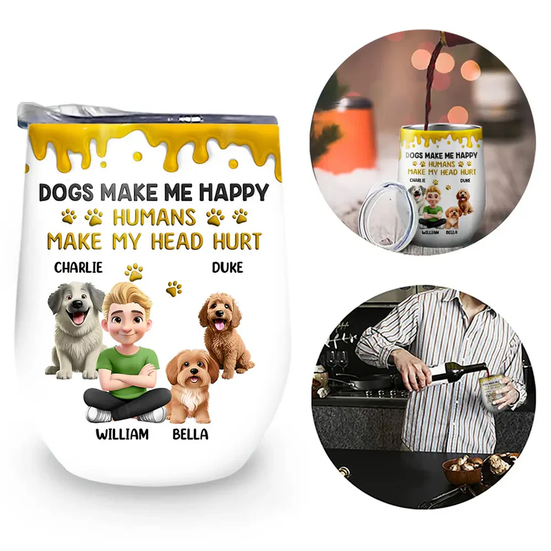 A Girl And Her Dog A Bond That Can't Be Broken - Personalized Wine Tumbler