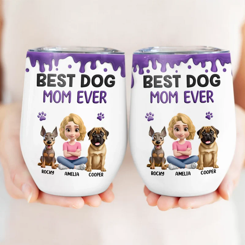 A Girl And Her Dog A Bond That Can't Be Broken - Personalized Wine Tumbler