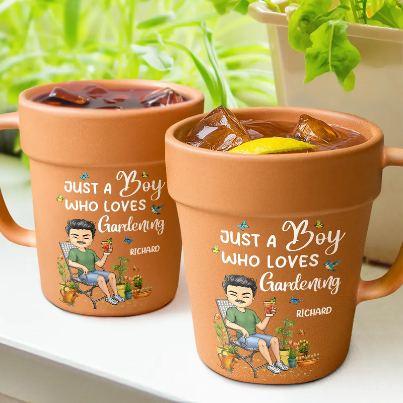A Girl Who Loves Gardening - Personalized Plant Pot Ceramic Mug